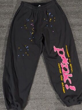 Black Sp5der p*nk sweatpants